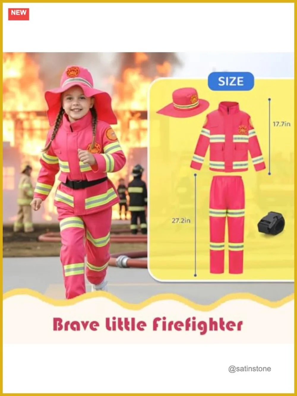 Girls Career Dress Up Costume Set 4-in-1 Doctor Firefighter Police